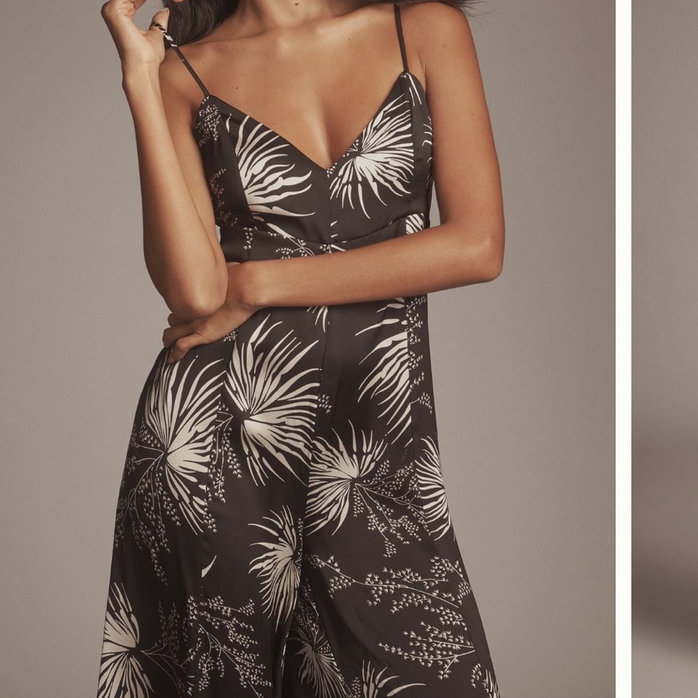 NWT - Anthropologie Bishop + Young Wide Leg Jumpsuit in Palm Print - Picture 2 of 6